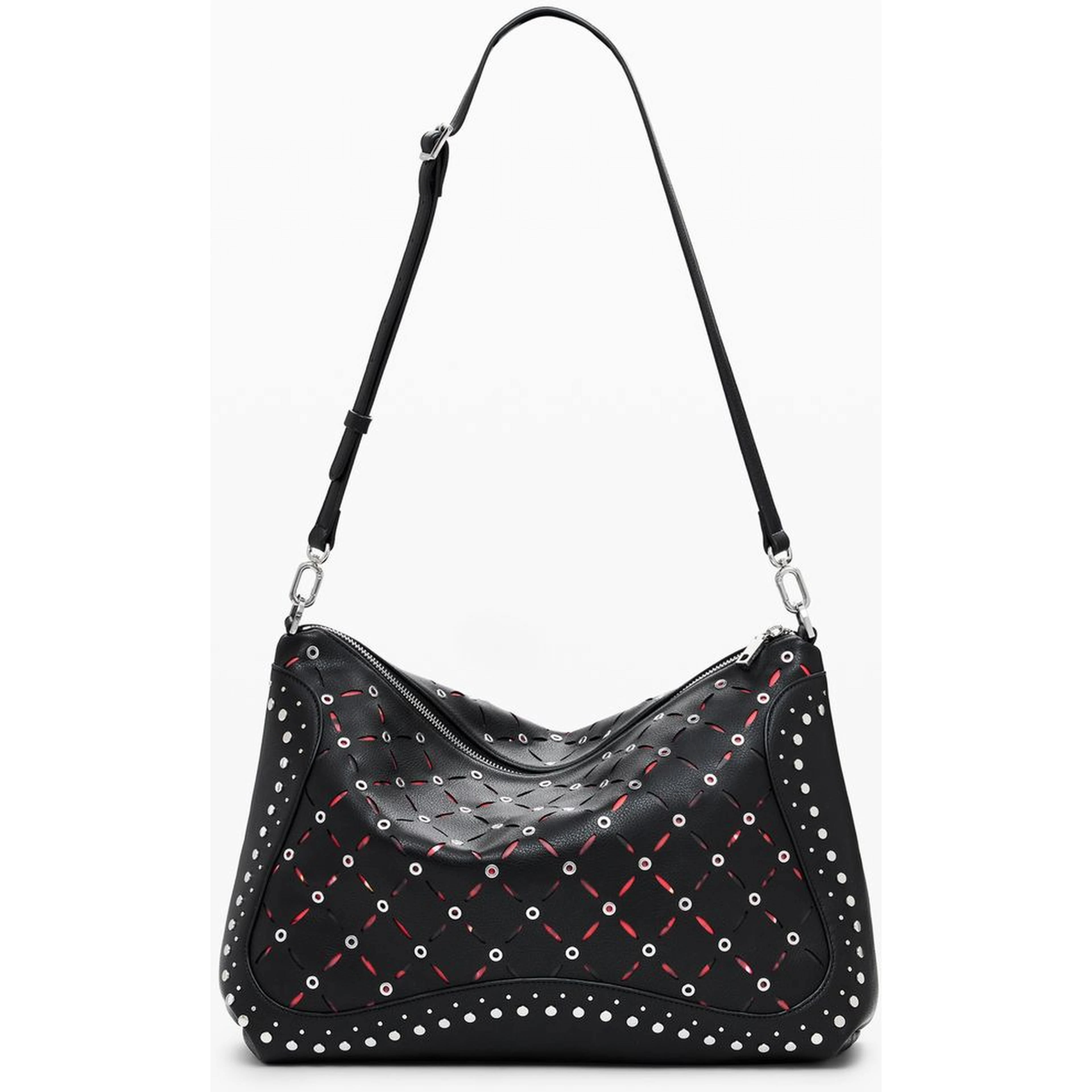 Black Polyethylene Women Handbag