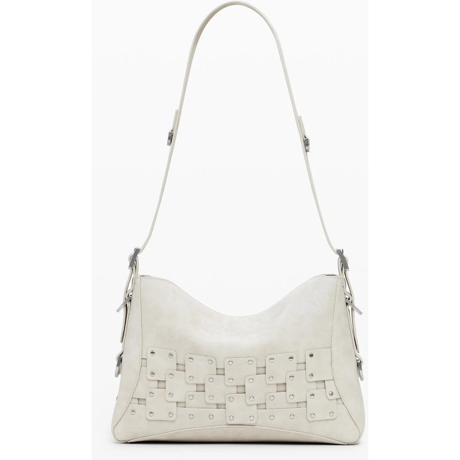 Beige Polyethylene Women Handbag
