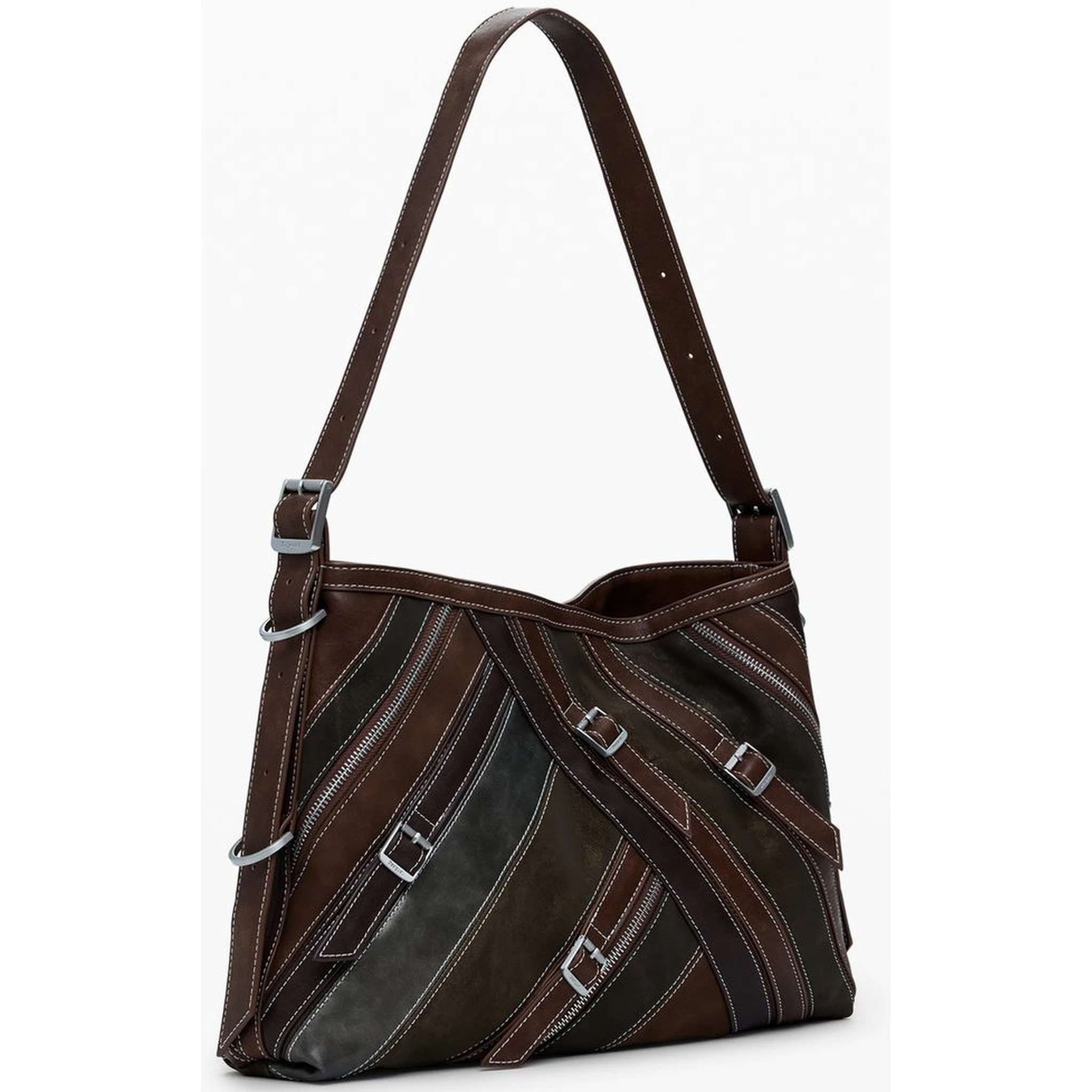 Brown Polyethylene Women Handbag