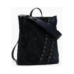 Black Polyethylene Women Backpack