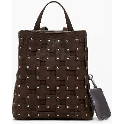 Brown Polyethylene Women Backpack