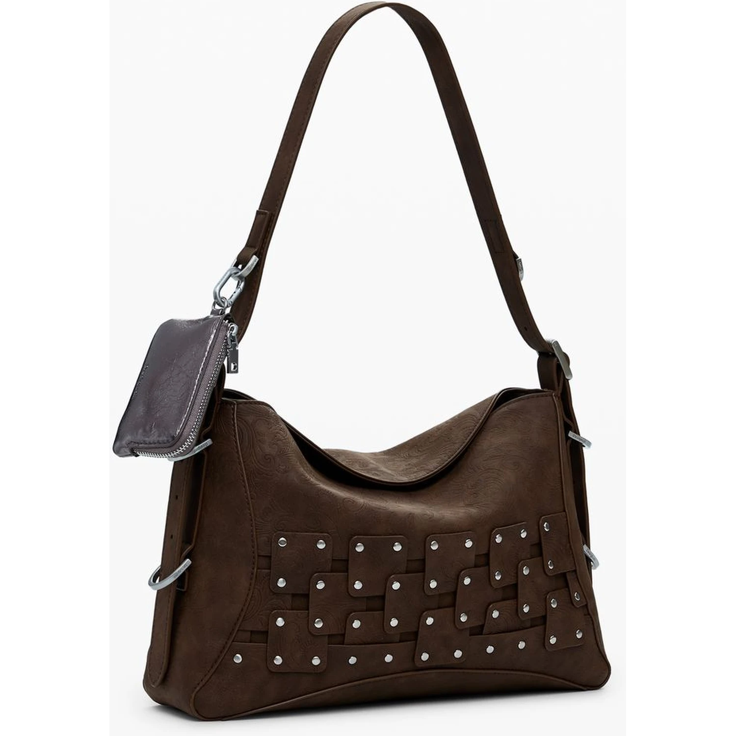 Brown Polyethylene Women Handbag