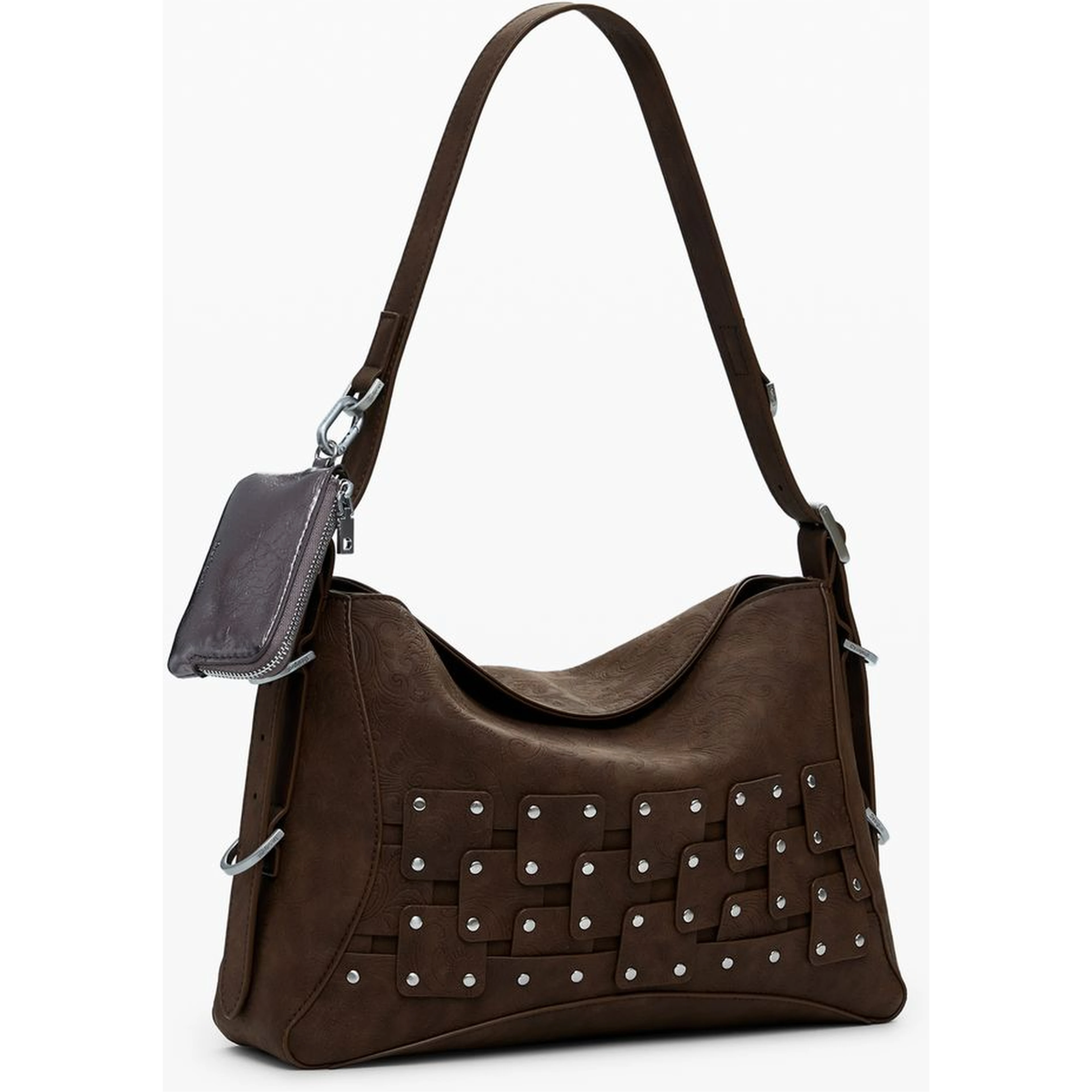 Brown Polyethylene Women Handbag