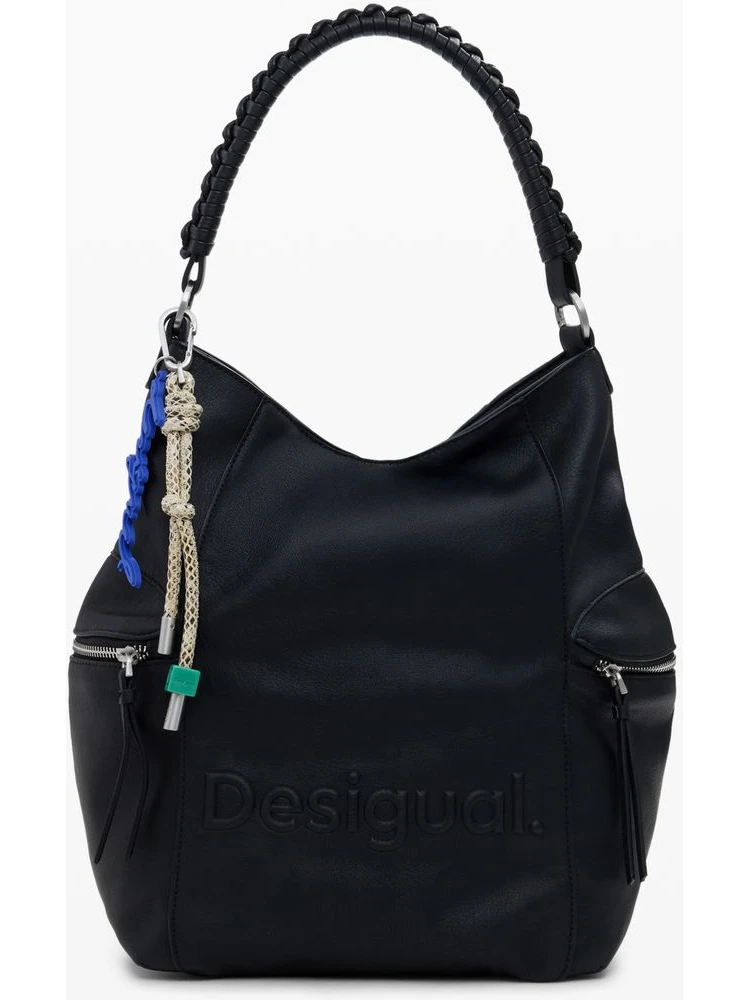 Black Polyethylene Women Backpack