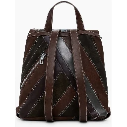 Brown Polyethylene Women Backpack