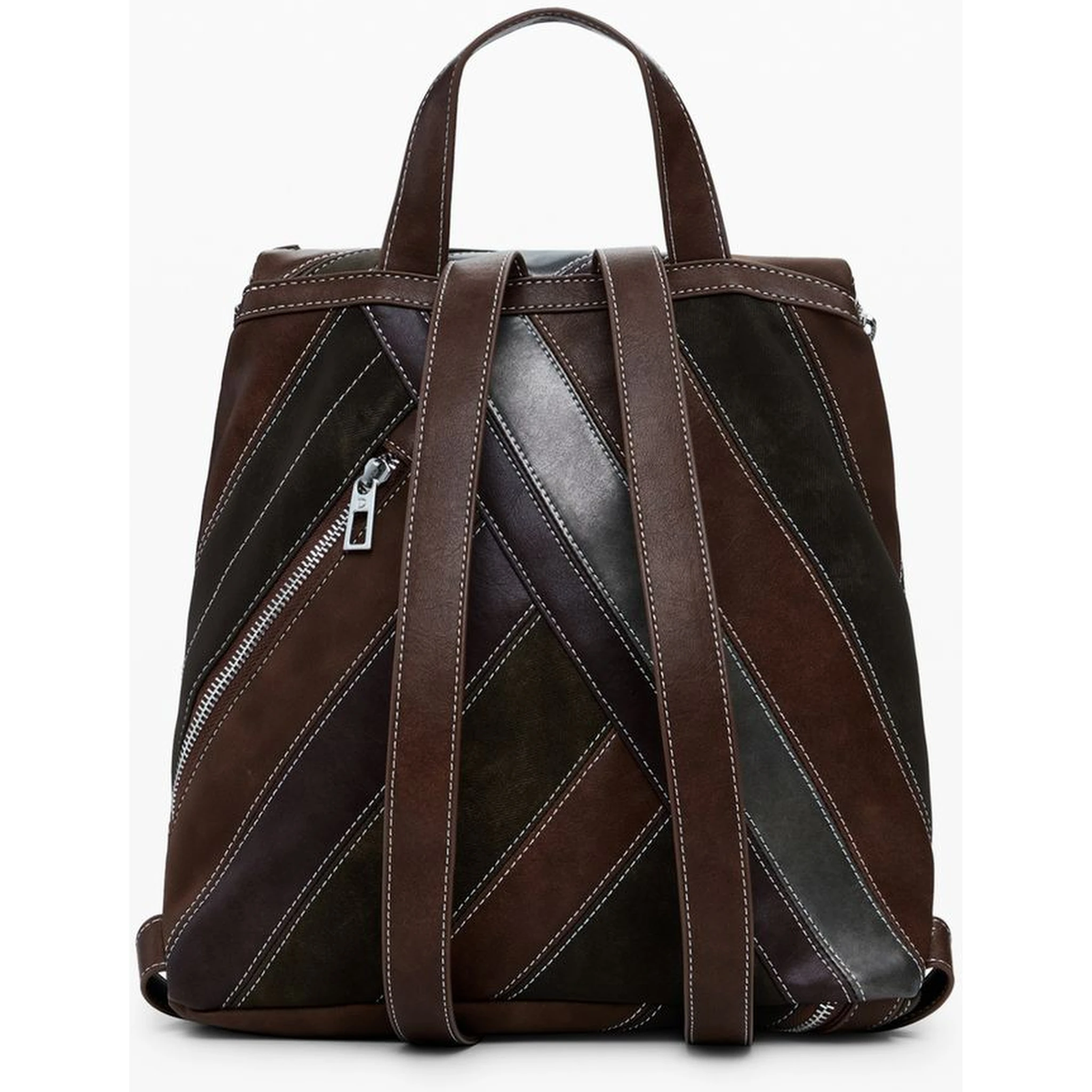 Brown Polyethylene Women Backpack