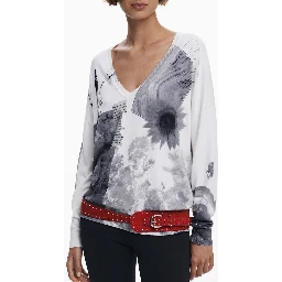 White Viscose Women Sweater
