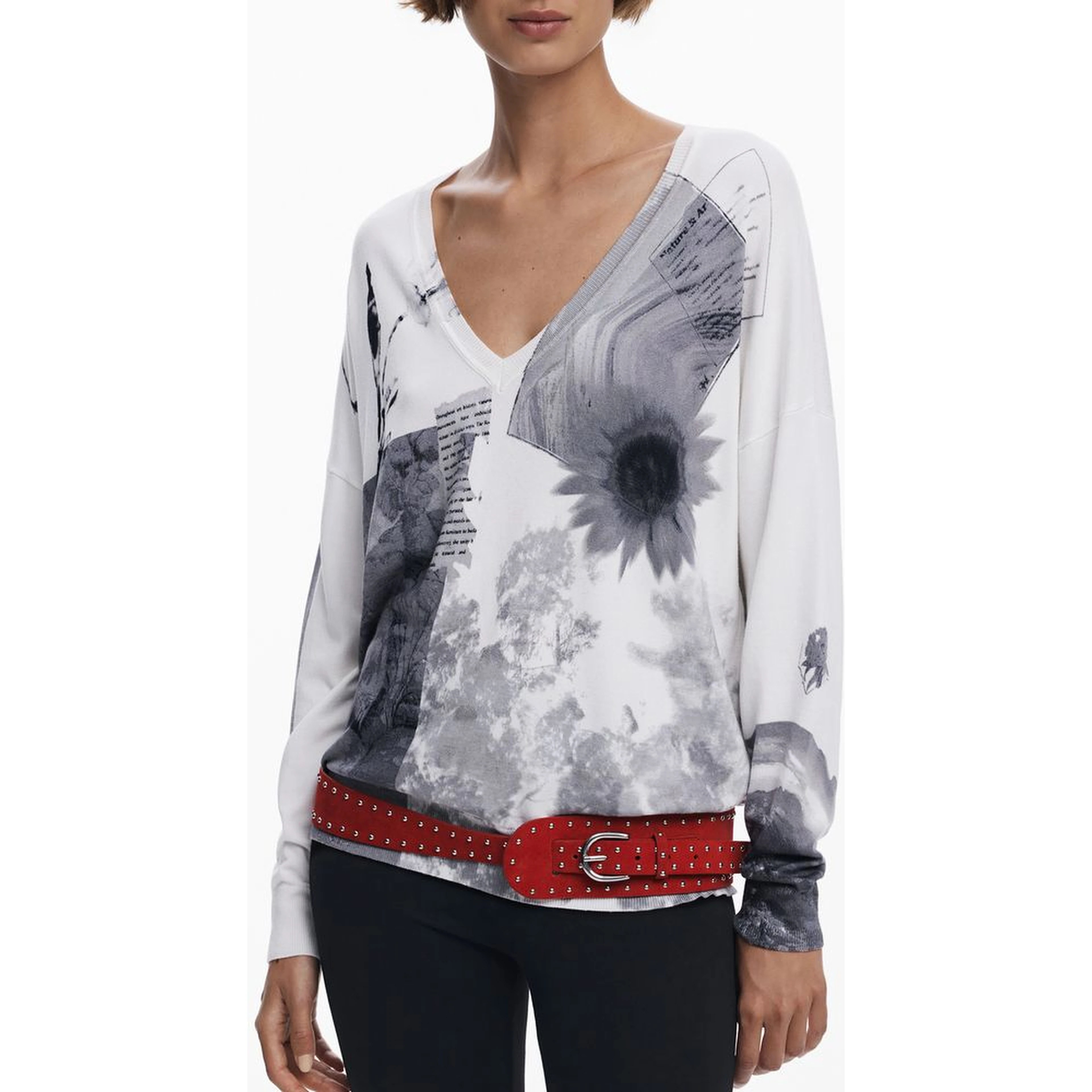 White Viscose Women Sweater