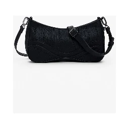 Black Polyethylene Women Handbag