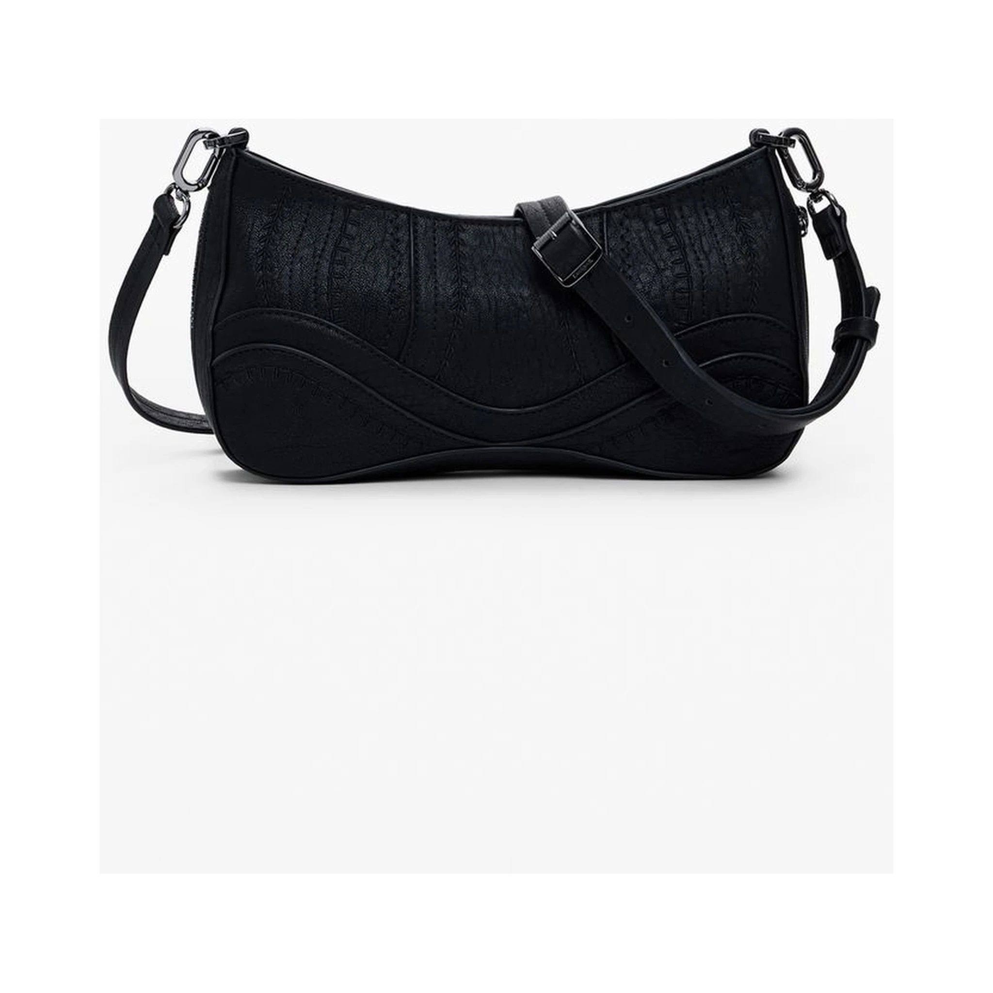 Black Polyethylene Women Handbag