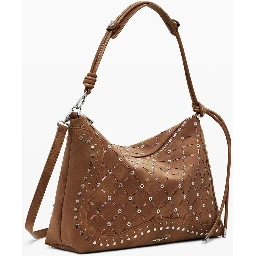 Brown Polyethylene Women Handbag