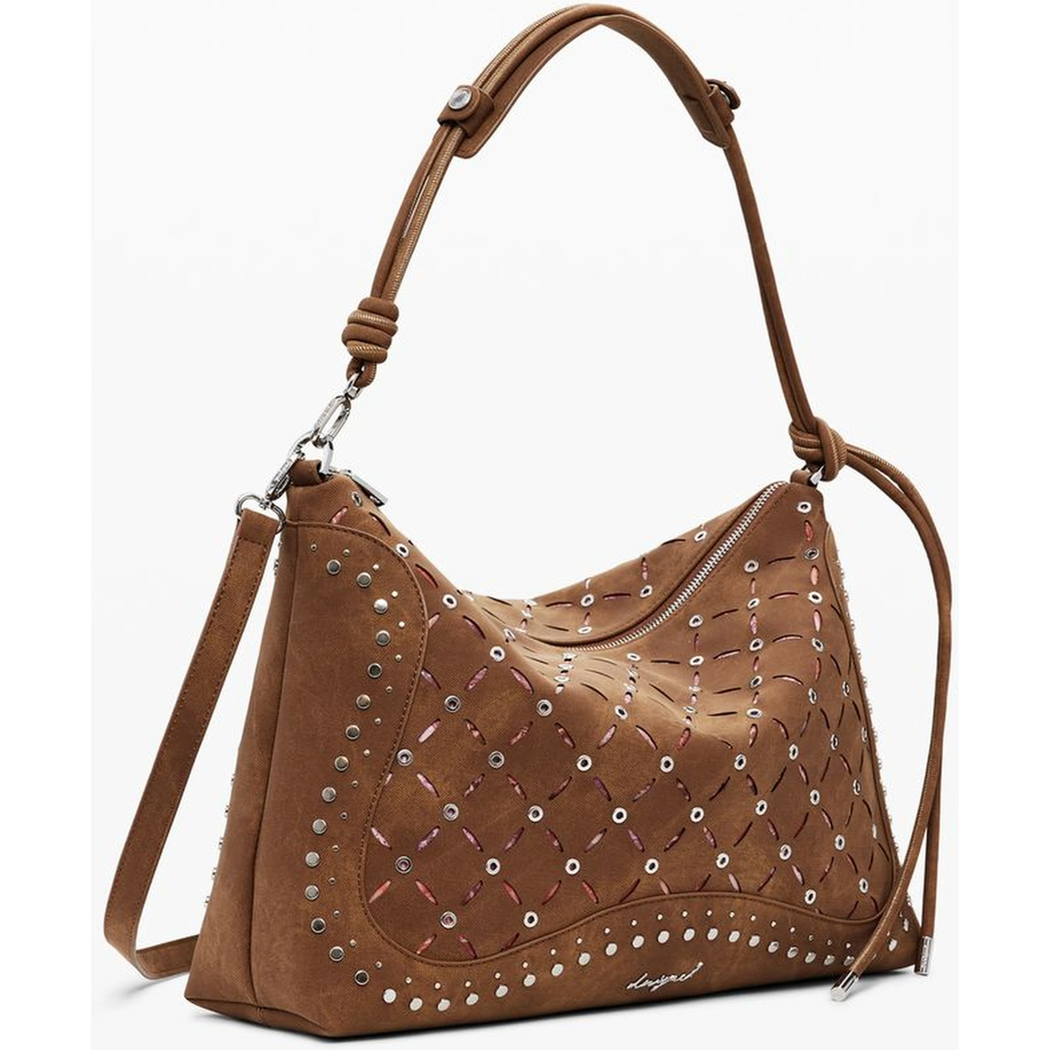 Brown Polyethylene Women Handbag