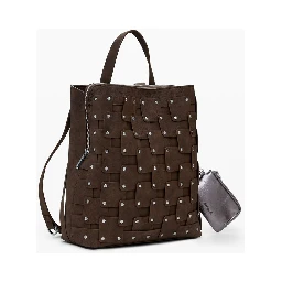 Brown Polyethylene Women Backpack
