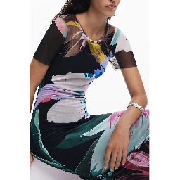 Black Polyester Women Dress