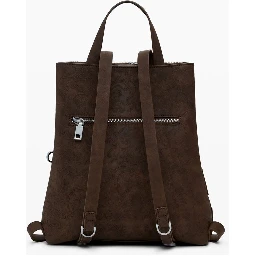 Brown Polyethylene Women Backpack