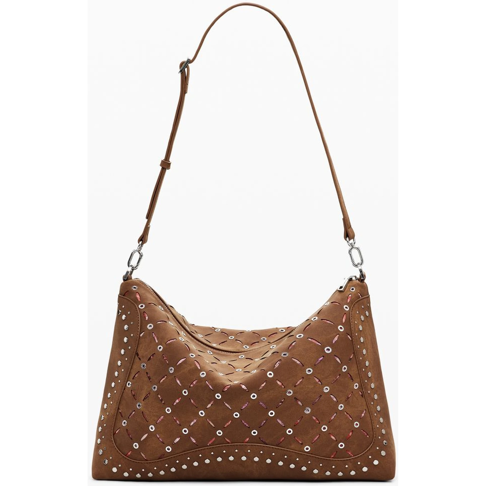 Brown Polyethylene Women Handbag