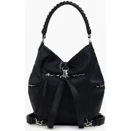 Black Polyethylene Women Backpack