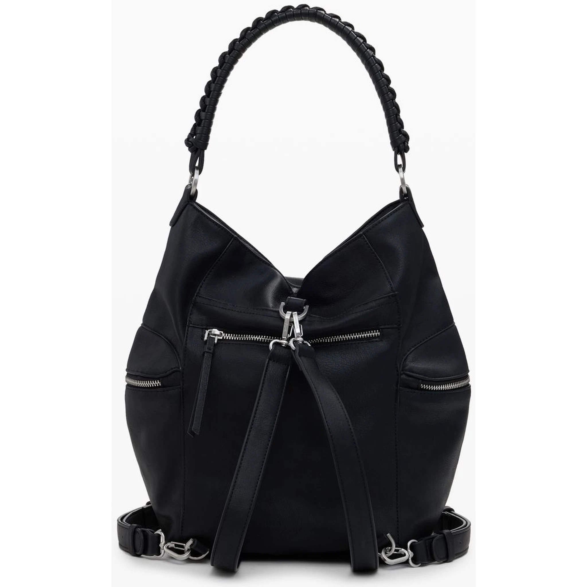 Black Polyethylene Women Backpack