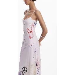 White Polyester Women Dress