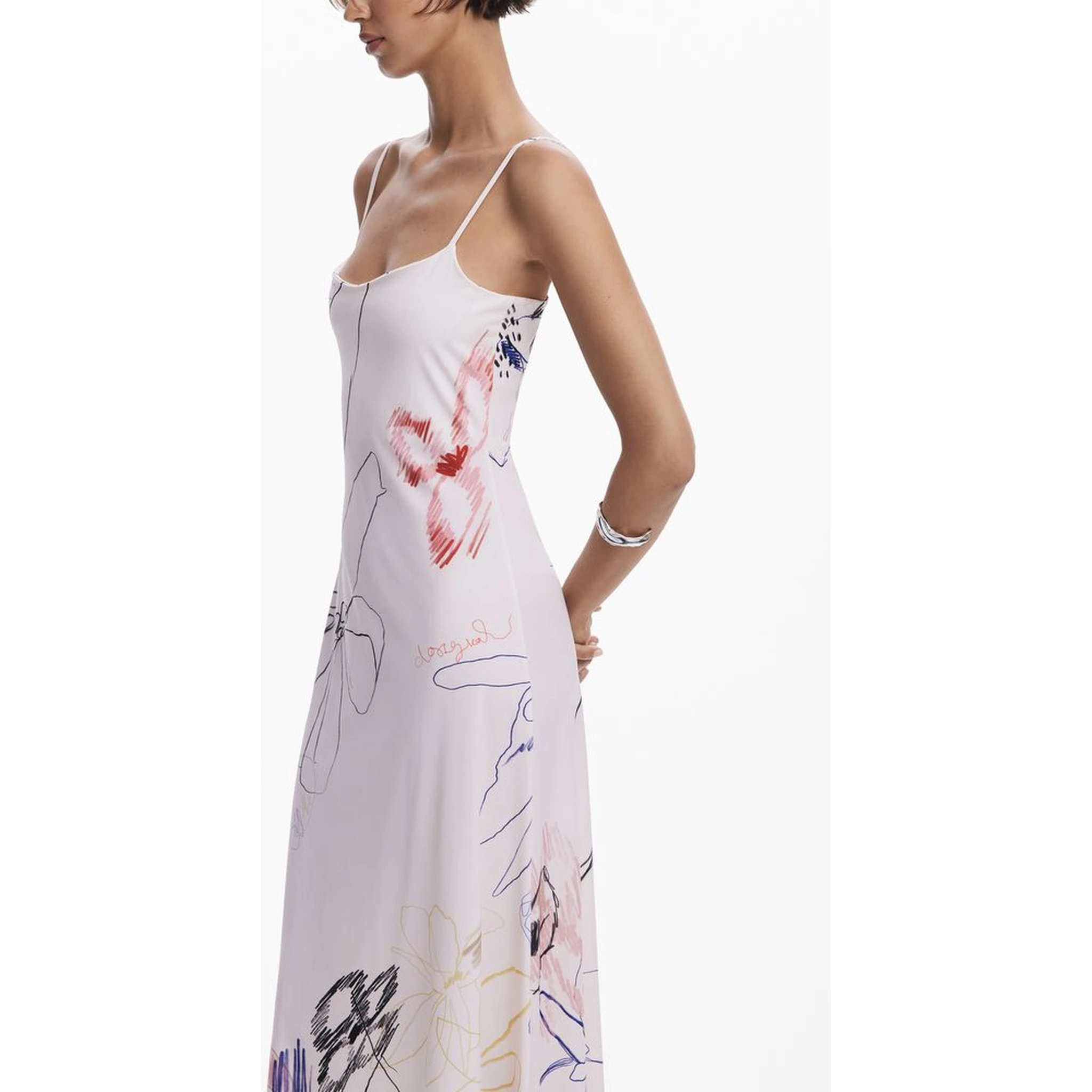 White Polyester Women Dress