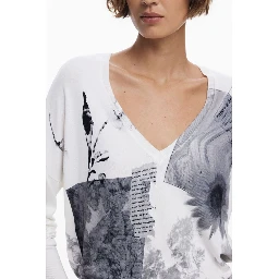 White Viscose Women Sweater
