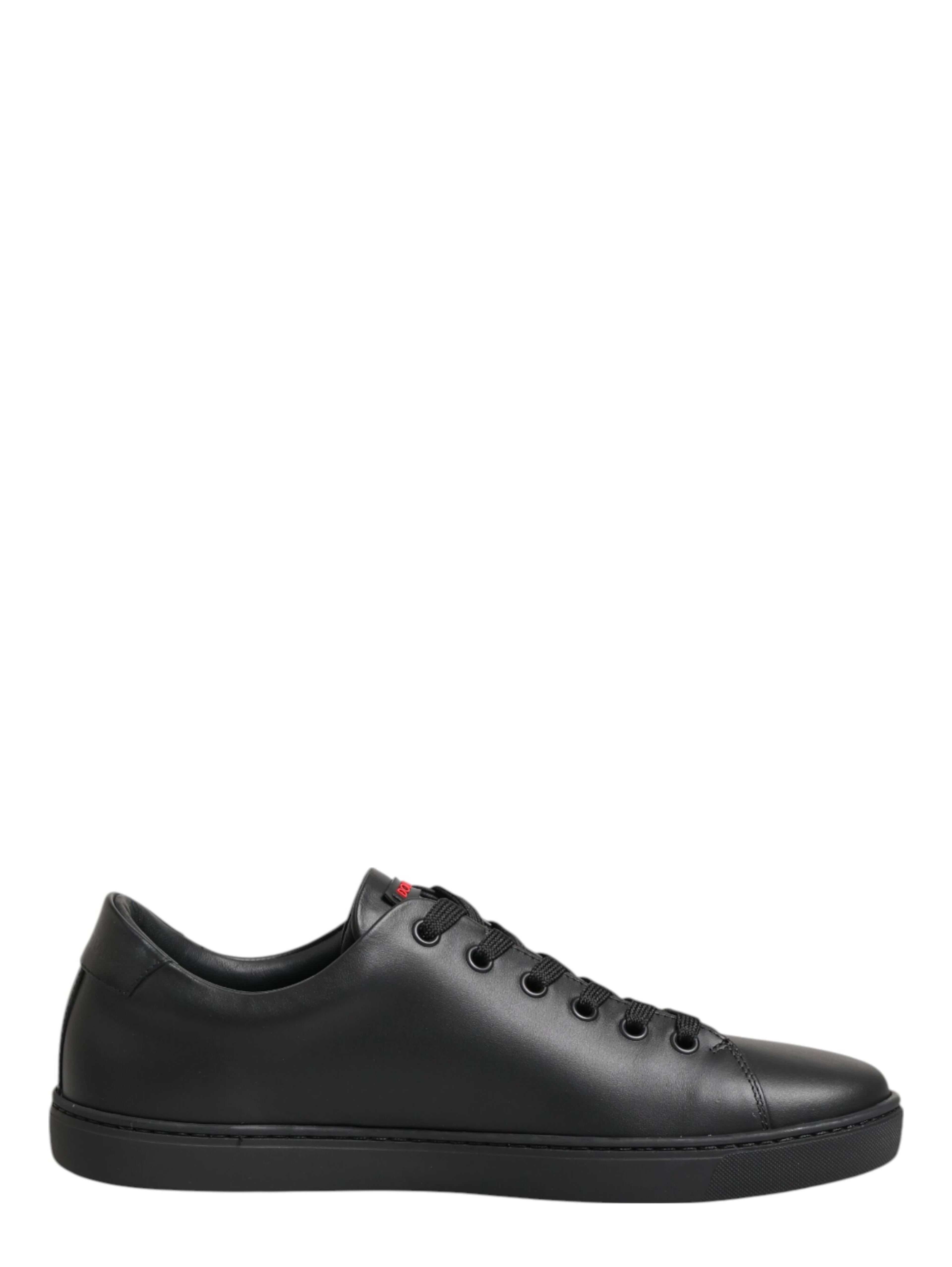 Black Leather Crystal Heart Low Top Sneakers  Shoes