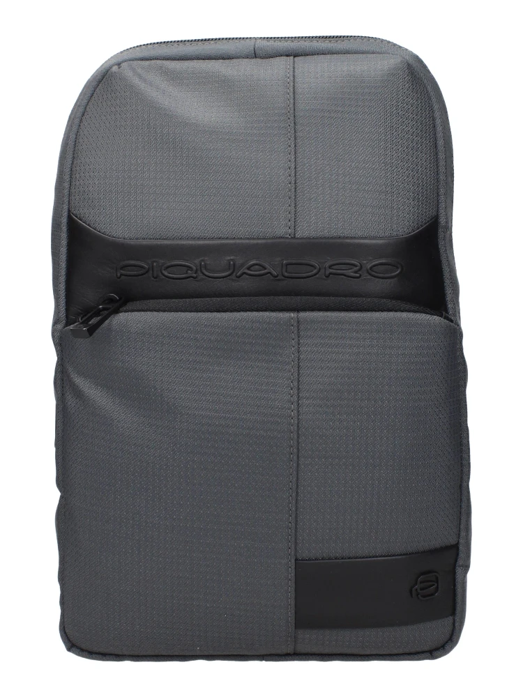 Gray Fabric Crossbody Bag