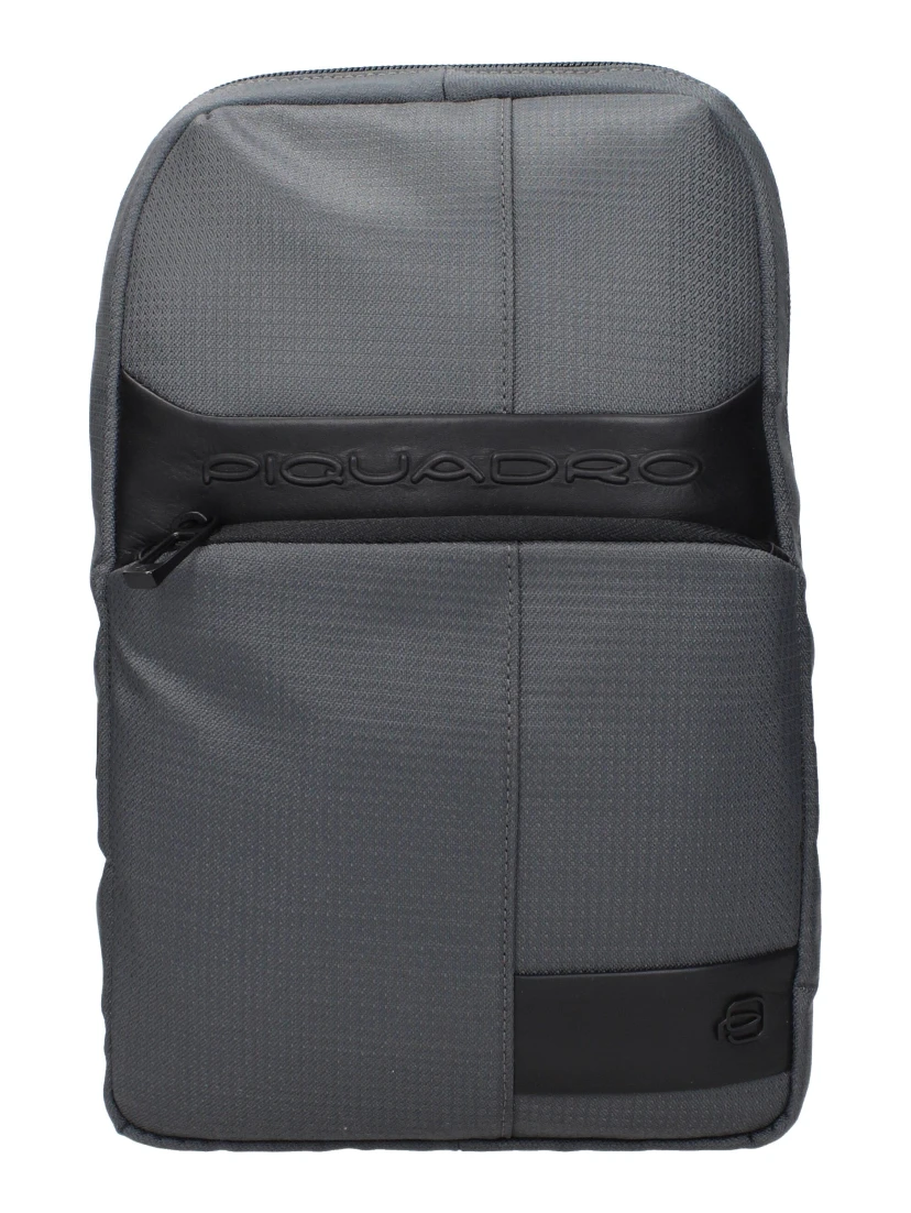 Gray Fabric Crossbody Bag