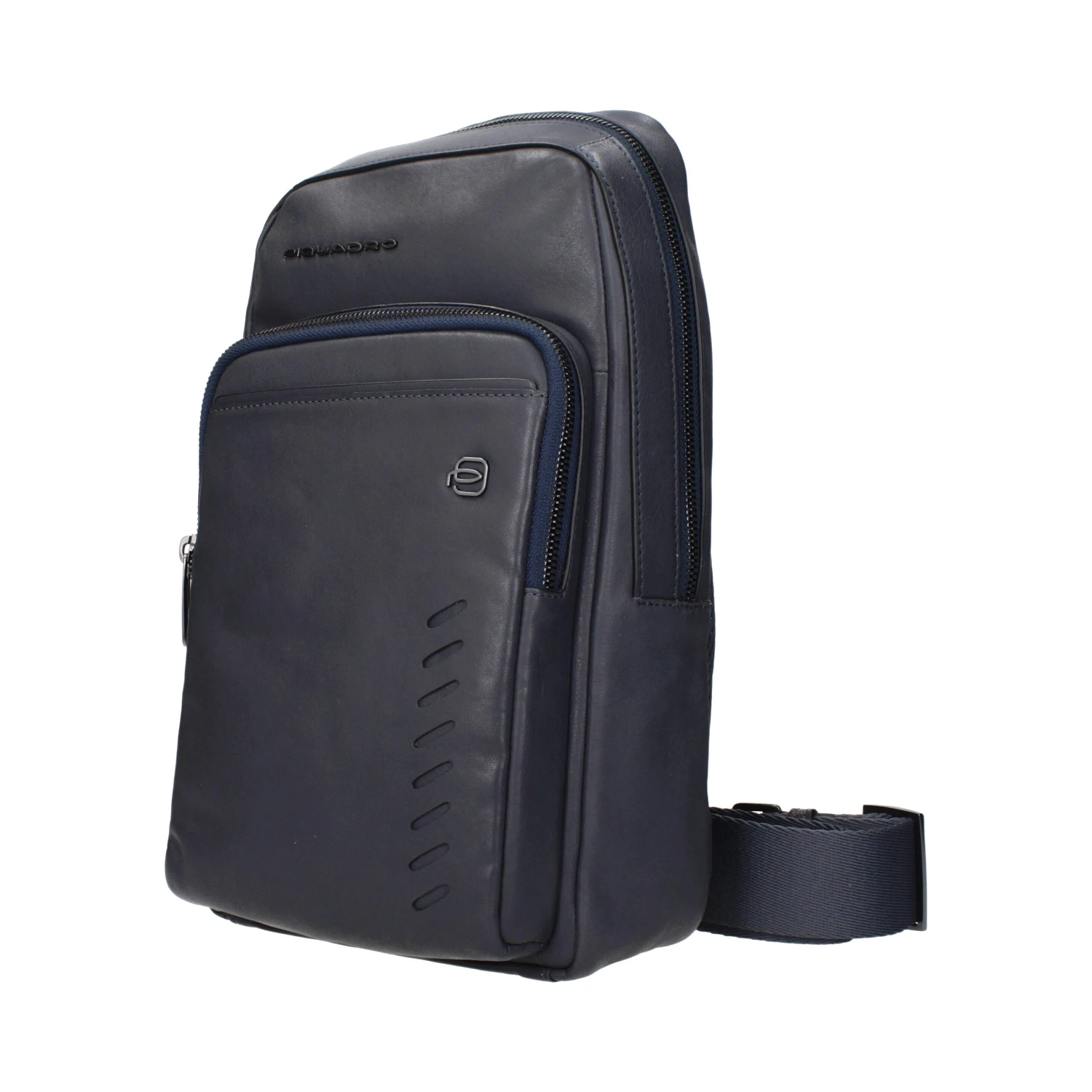 Blue Leather Crossbody Bag
