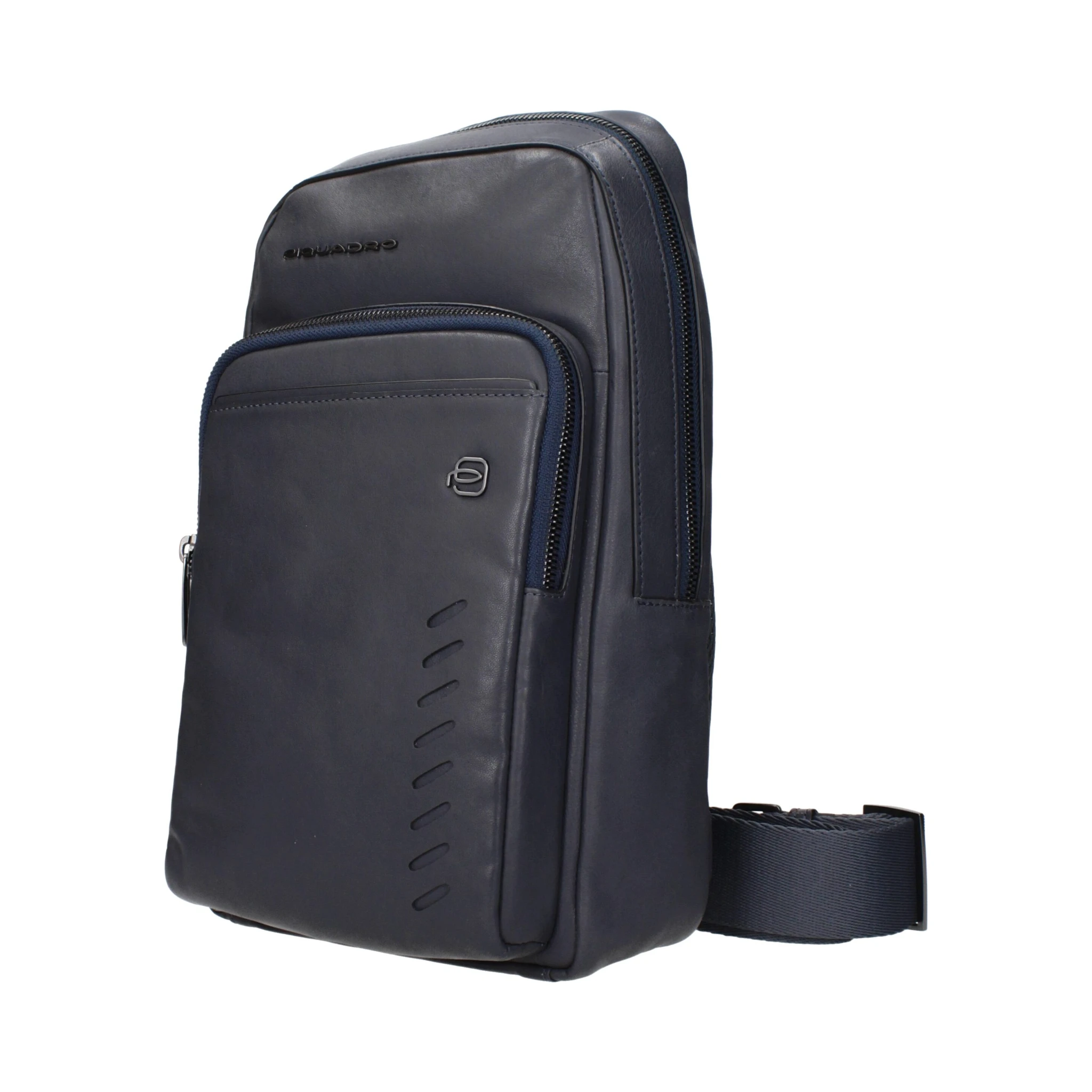 Blue Leather Crossbody Bag