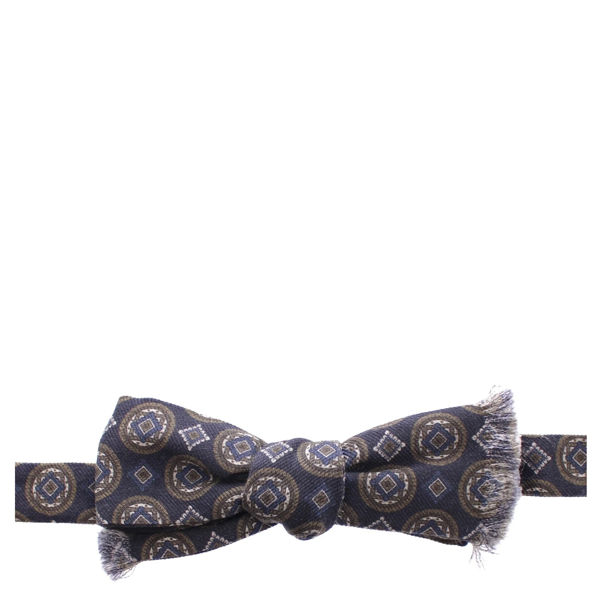 Blue Silk Baroque Fantasi Tied Bow Tie Papillon