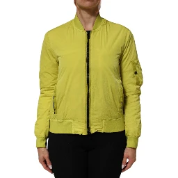 Yellow Polyamide Zipper Bomber Women’s Jacket