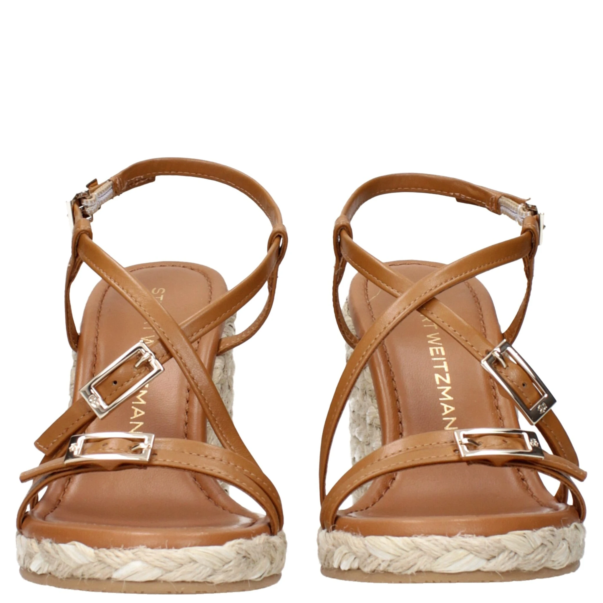 Brown Leather Wedge Sandals