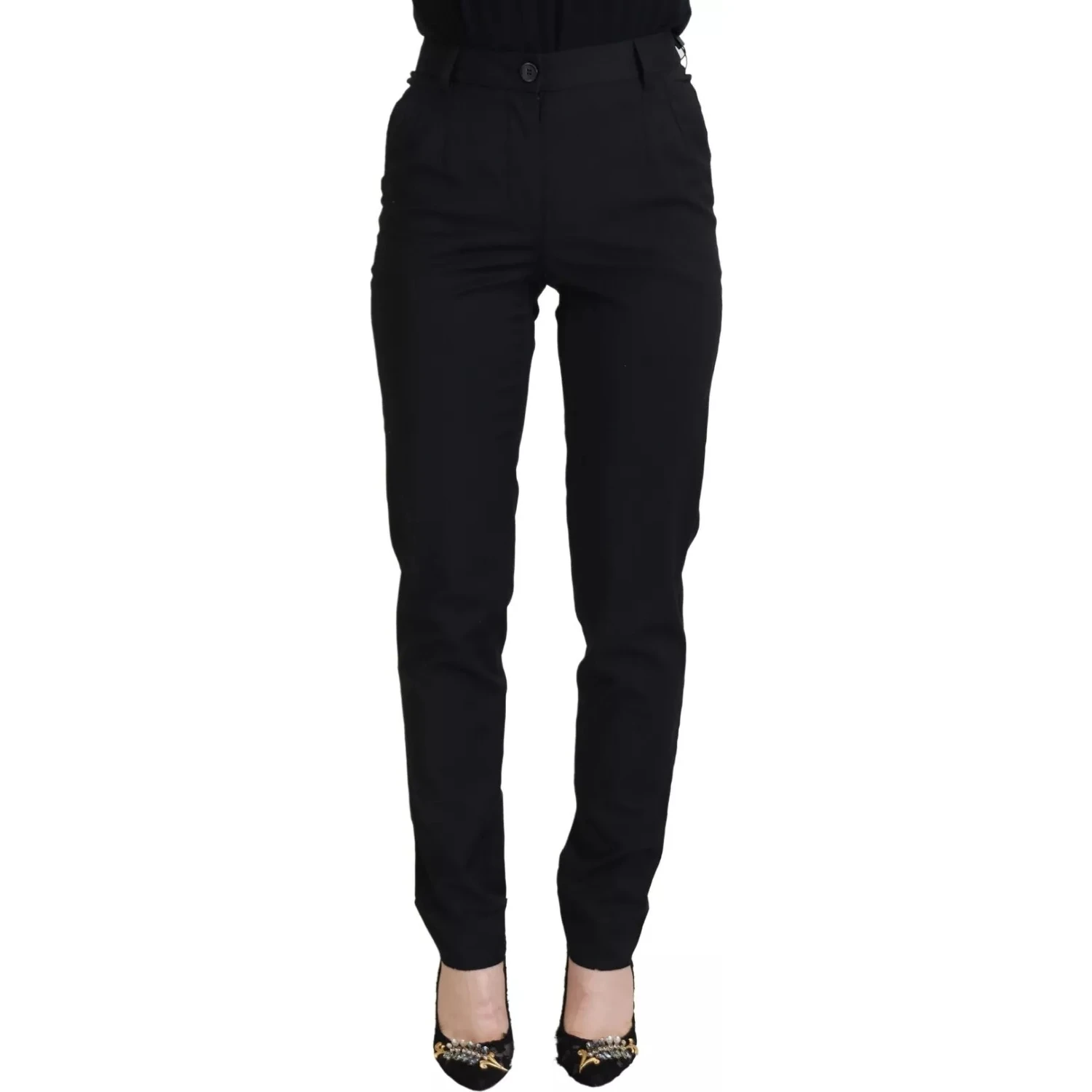 Black High Waist Skinny Trouser STAFF Pants