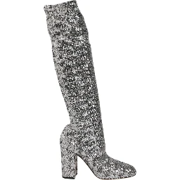 Shoes Silver Sequins Glitter High Heel Boot Shoes