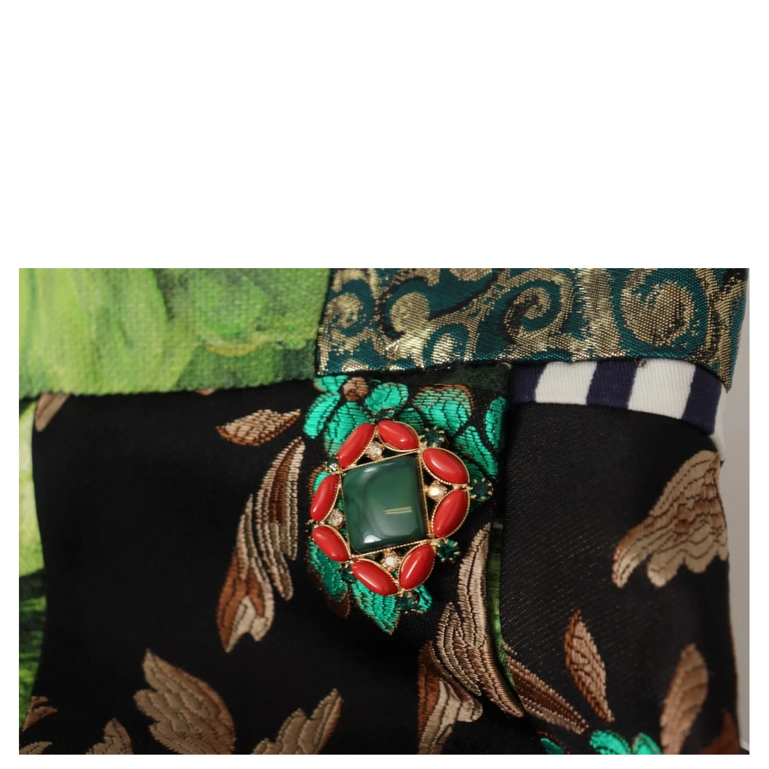 Multicolor Patchwork A-line Polyester Skirt