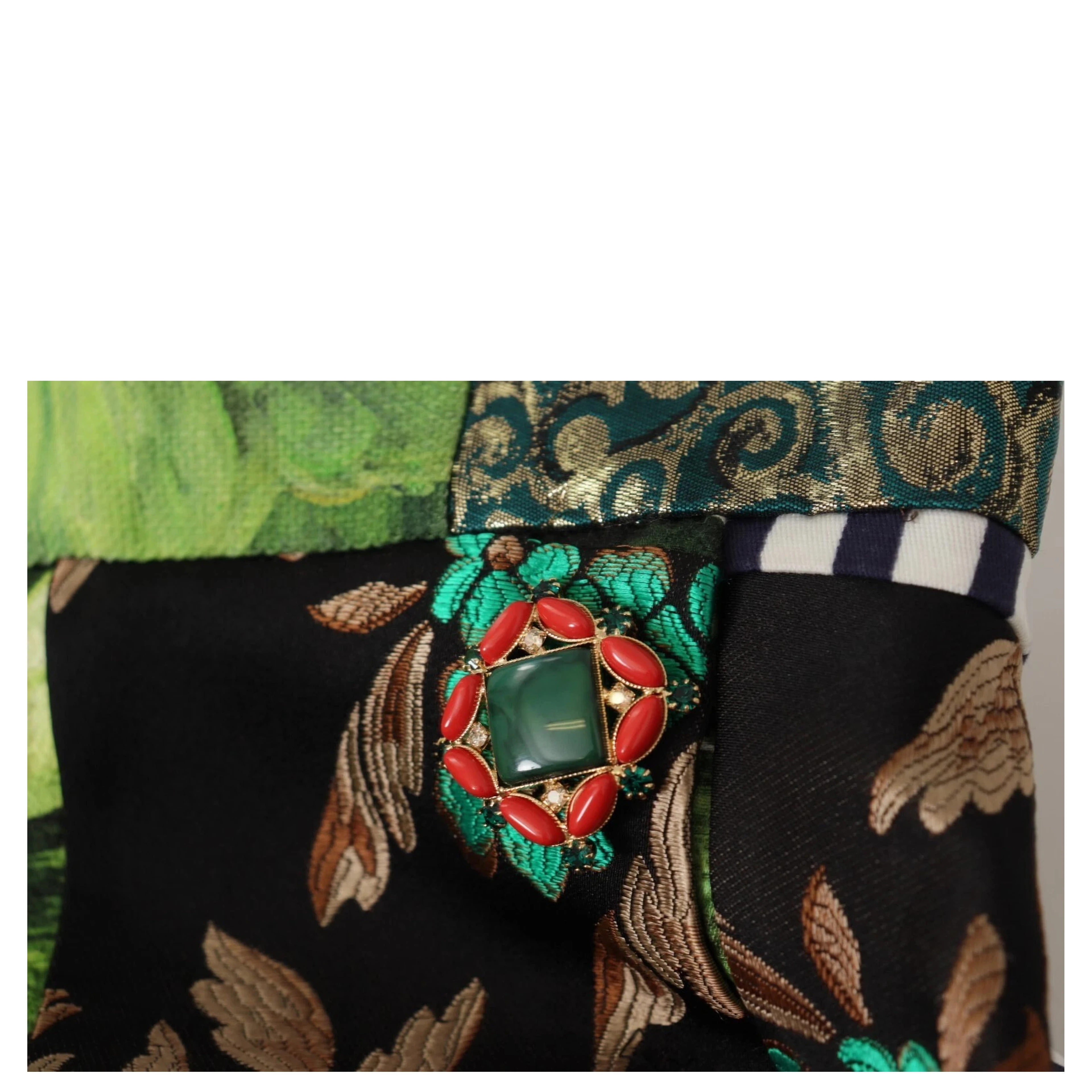 Multicolor Patchwork A-line Polyester Skirt