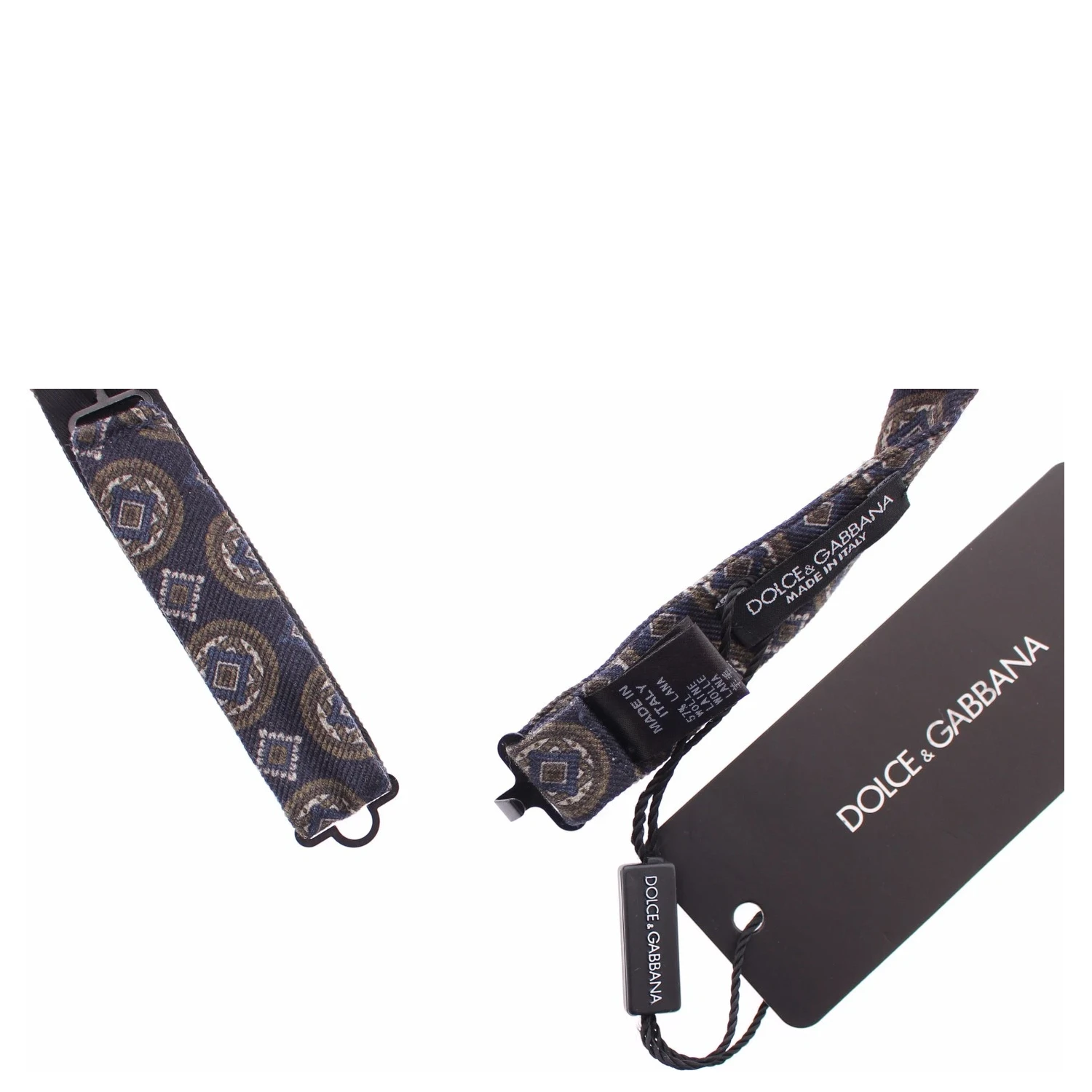 Blue Silk Baroque Fantasi Tied Bow Tie Papillon