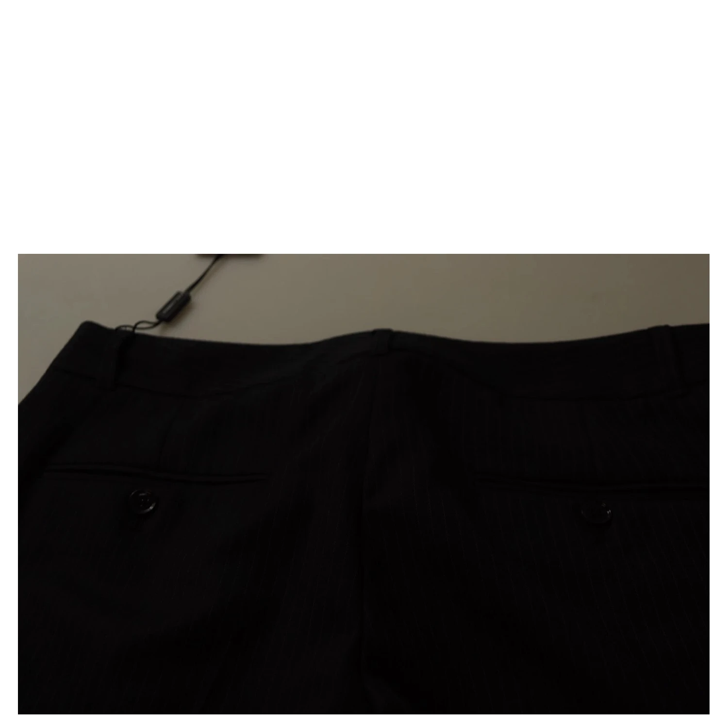 Black Stripes Mid Waist Trouser Pants