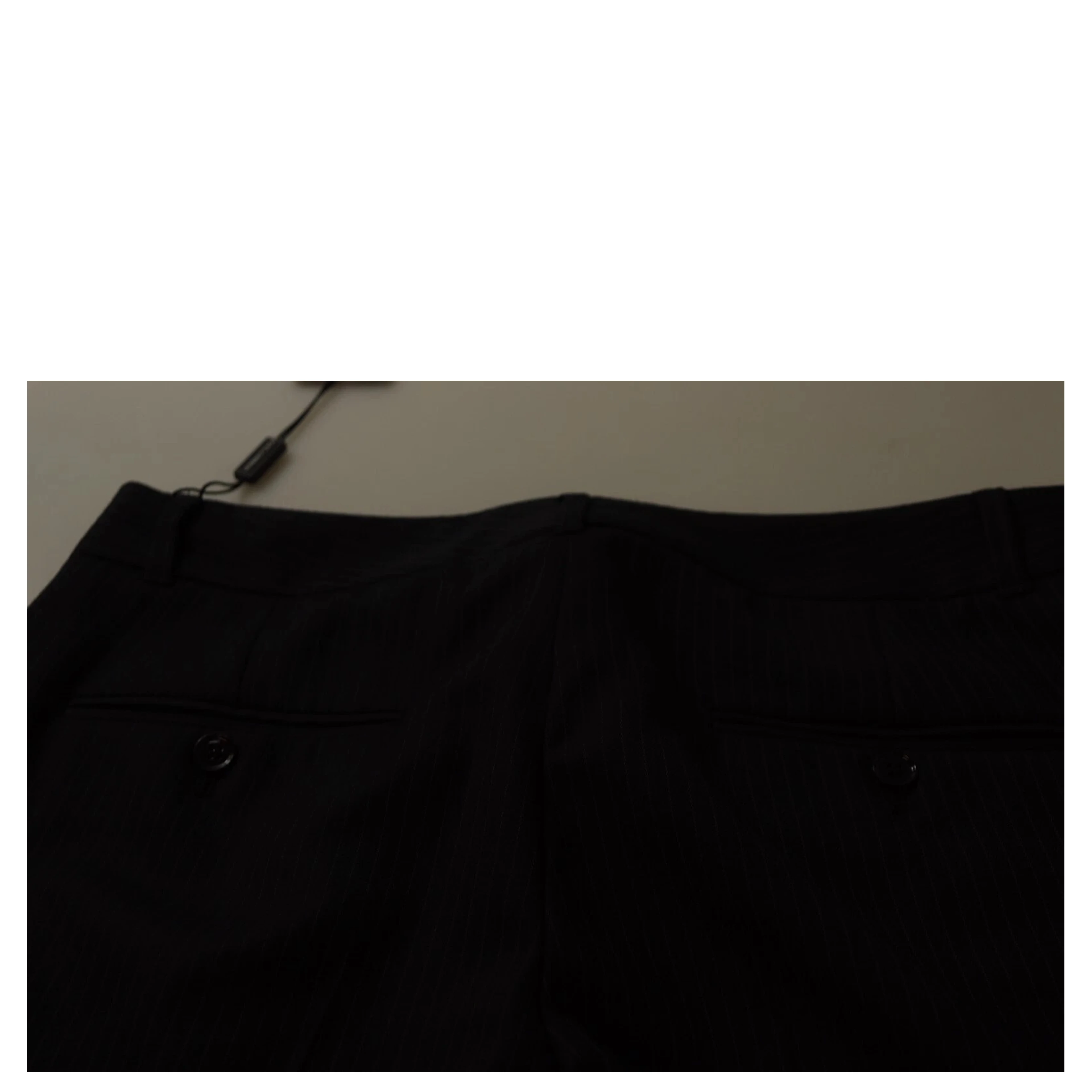 Black Stripes Mid Waist Trouser Pants
