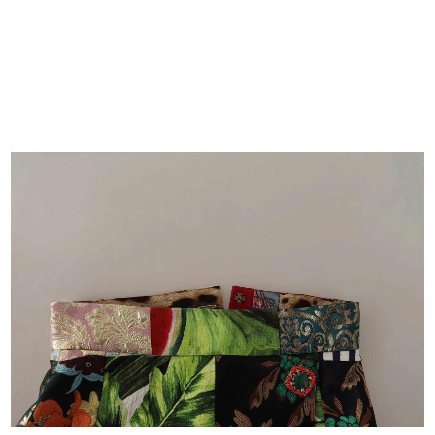 Multicolor Patchwork A-line Polyester Skirt