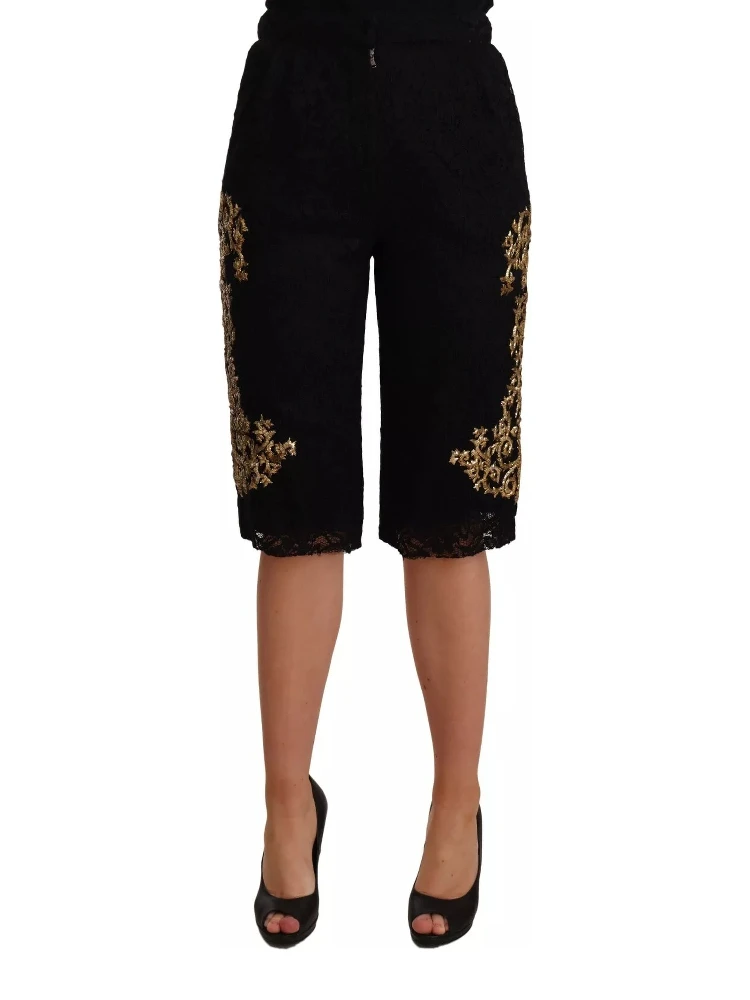 Black Lace Gold Baroque SPECIAL PIECE Shorts