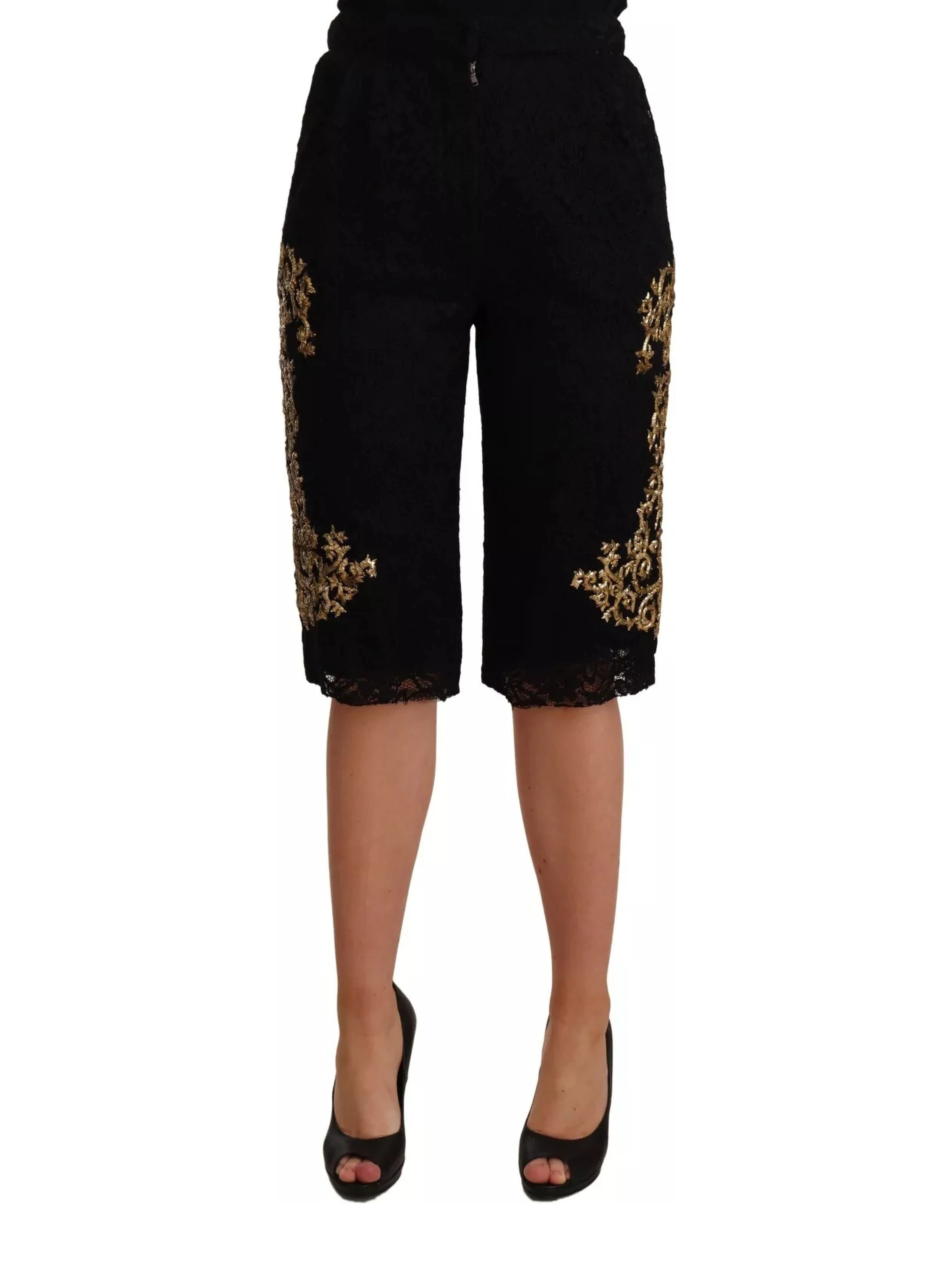 Black Lace Gold Baroque SPECIAL PIECE Shorts