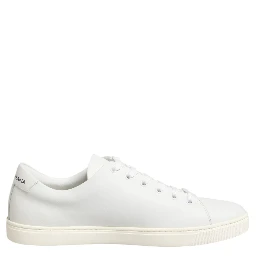 White Leather Sacre Heart Patch Sneakers  Shoes