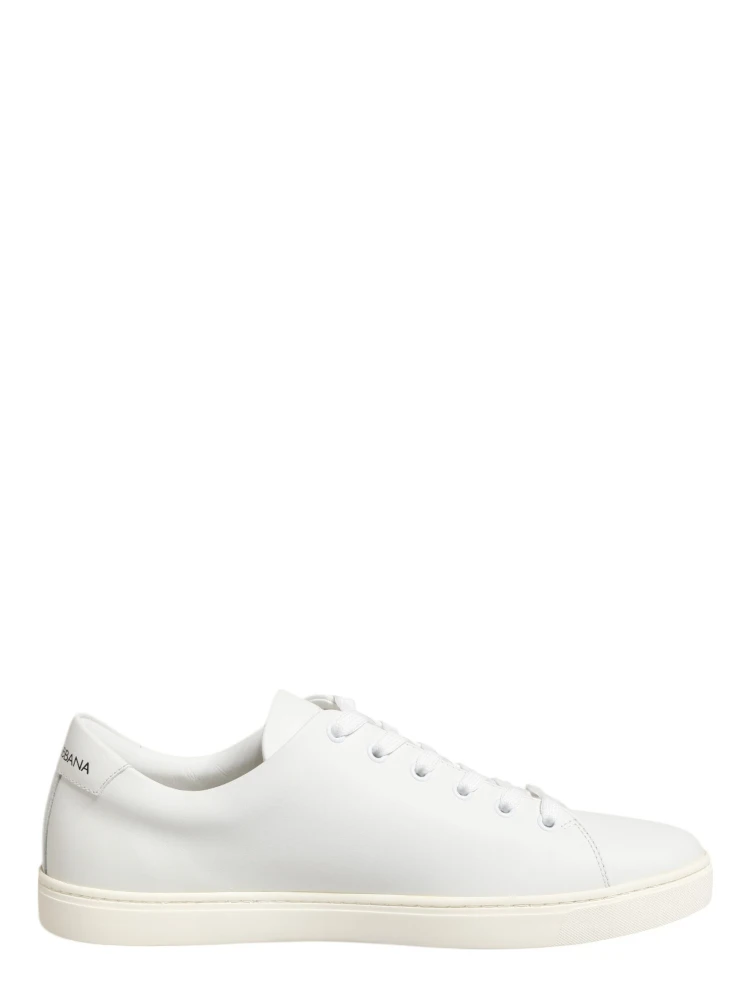 White Leather Sacre Heart Patch Sneakers  Shoes