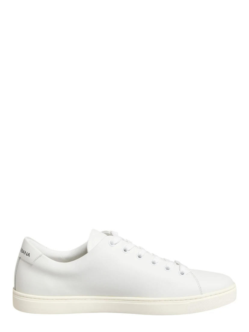 White Leather Sacre Heart Patch Sneakers  Shoes