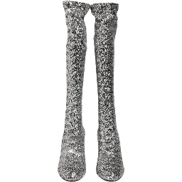 Shoes Silver Sequins Glitter High Heel Boot Shoes