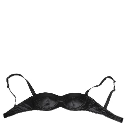 Black Silk Satin Wireless Lingerie Bra Underwear