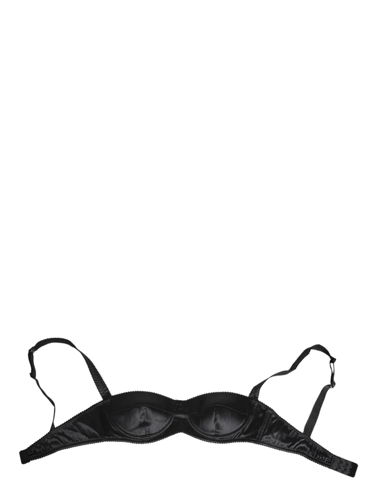 Black Silk Satin Wireless Lingerie Bra Underwear