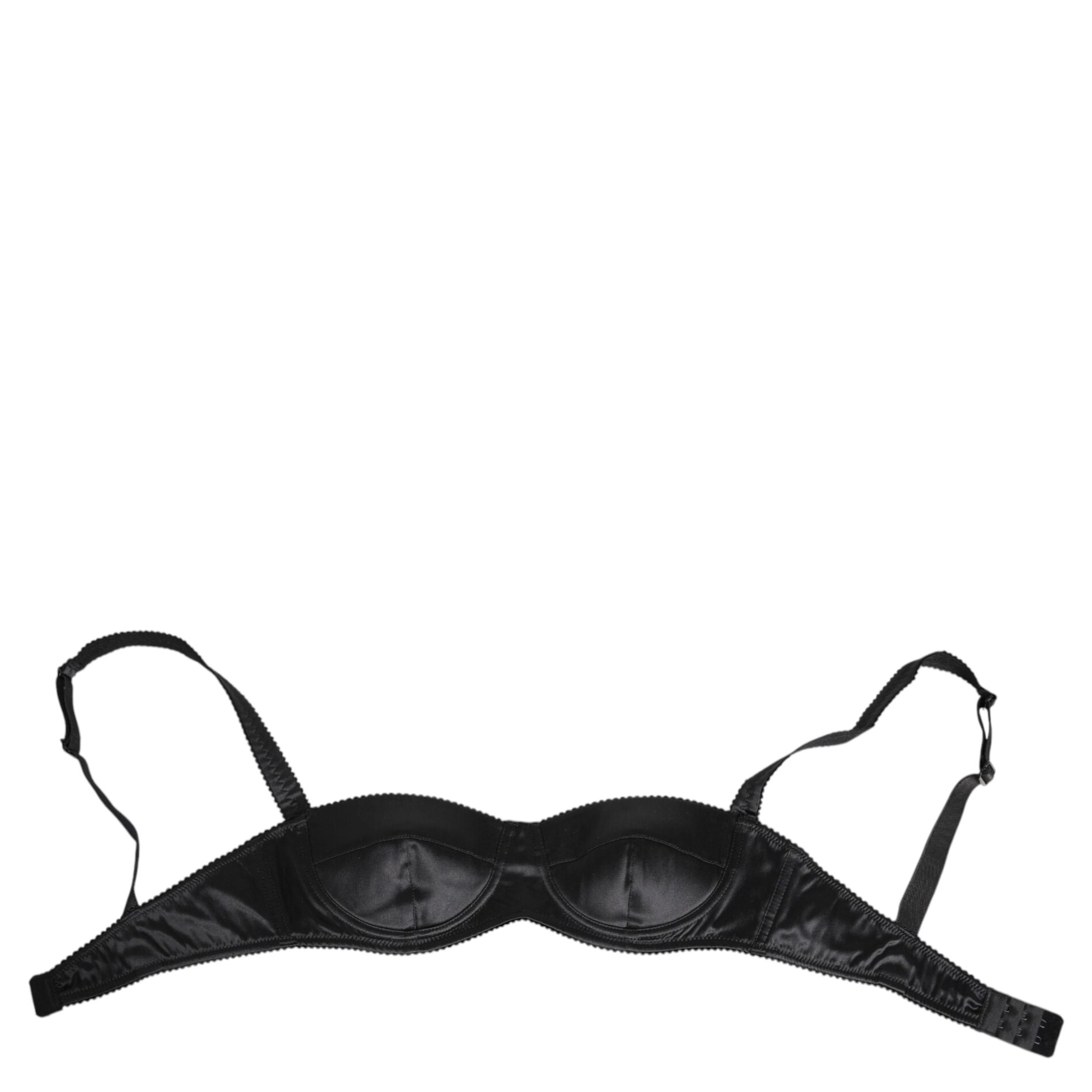 Black Silk Satin Wireless Lingerie Bra Underwear